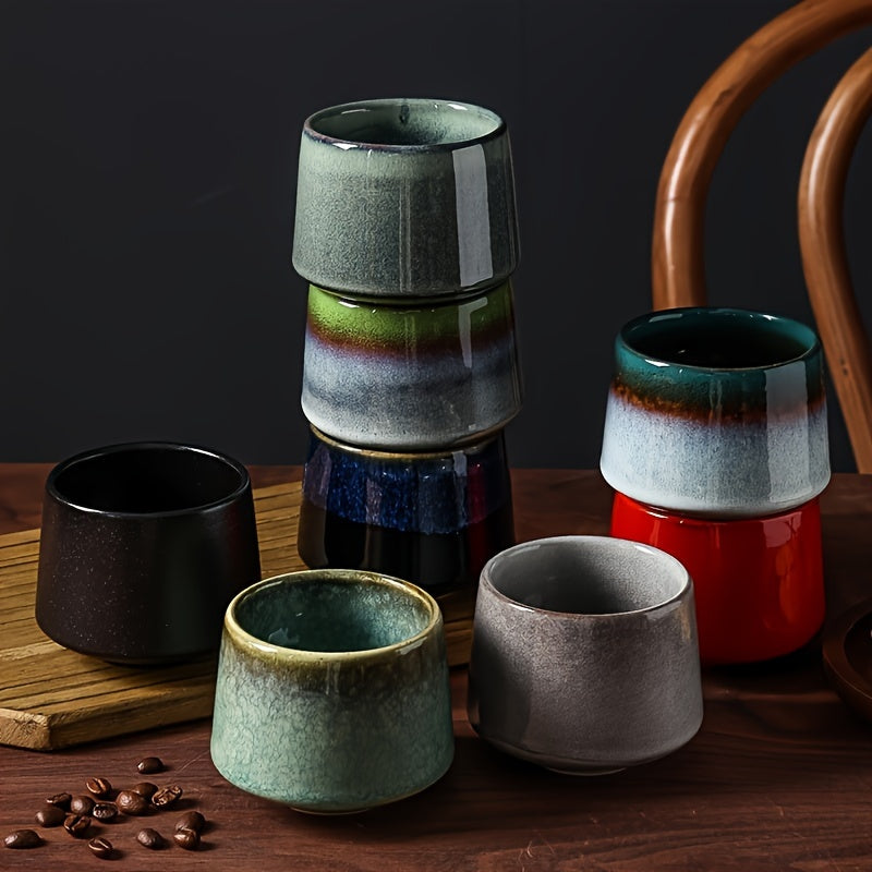 Set of 2 Japanese Kiln Ceramic Mugs 76oz Gradient Design