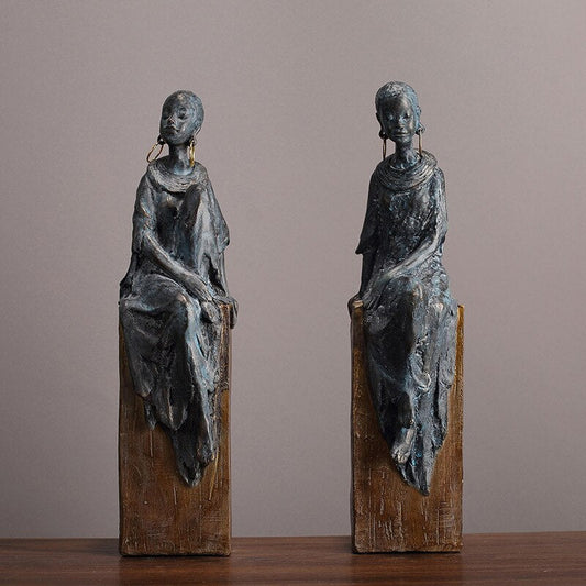 Tribal African Women Sculpture Figurines for Home Decor or Gifts