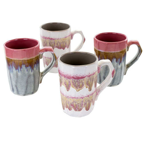 Gibson Home Everest Glaze 4 Piece 12 Ounce Stoneware Mug Set in