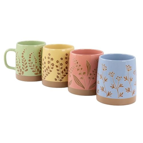 Gibson Home Garcelle 4 Piece 18 Ounce Round Stoneware Mug Set in