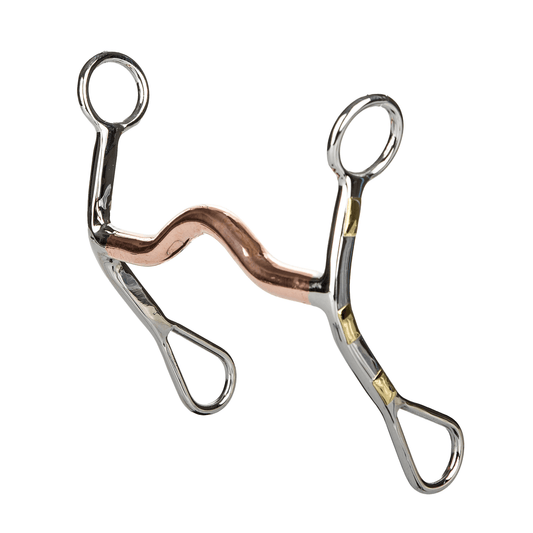 TABELO Stainless Steel Copper Low Port C Bit with Brass Trim