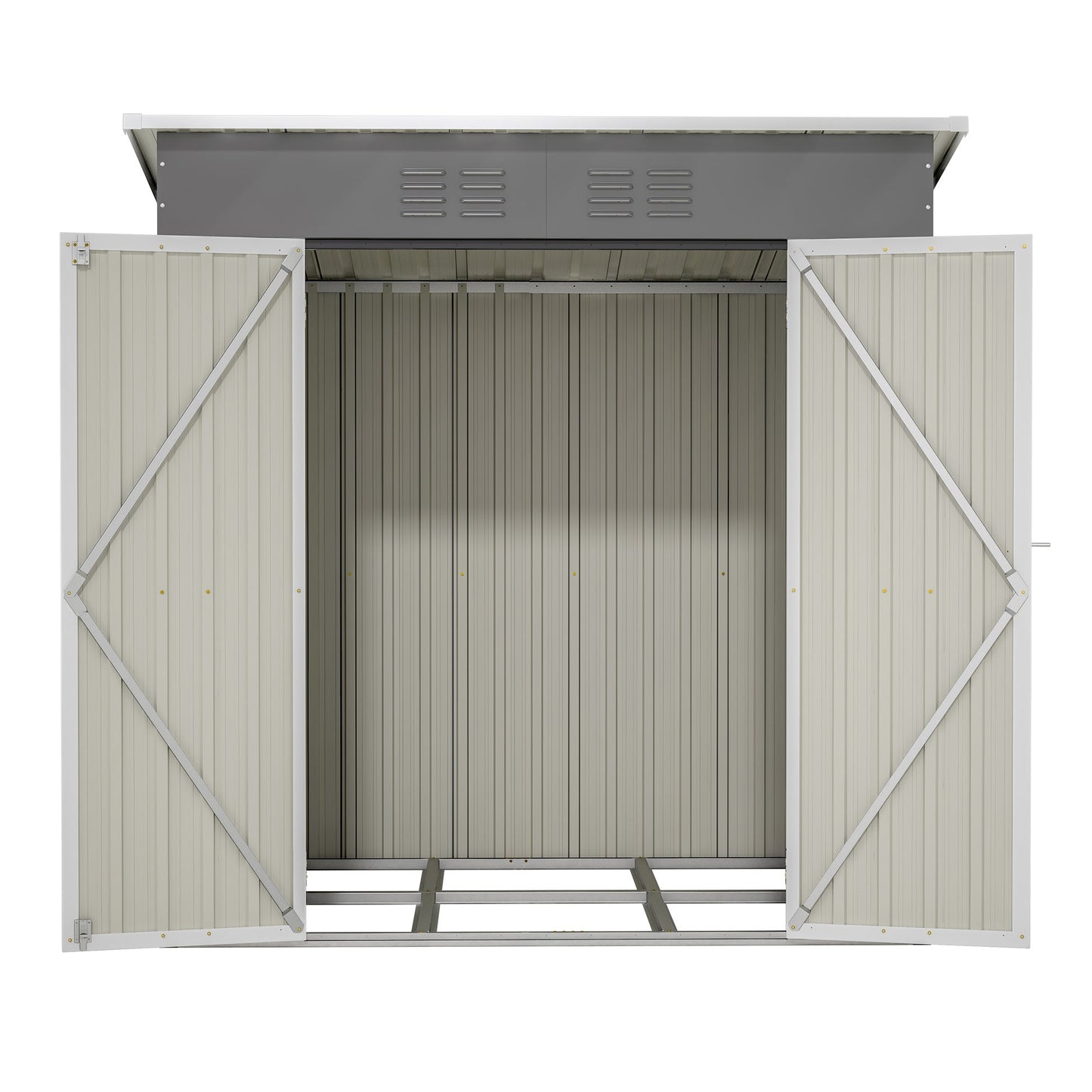 6'x4' Outdoor Metal Storage Shed For Garden Tools Lockable Door With