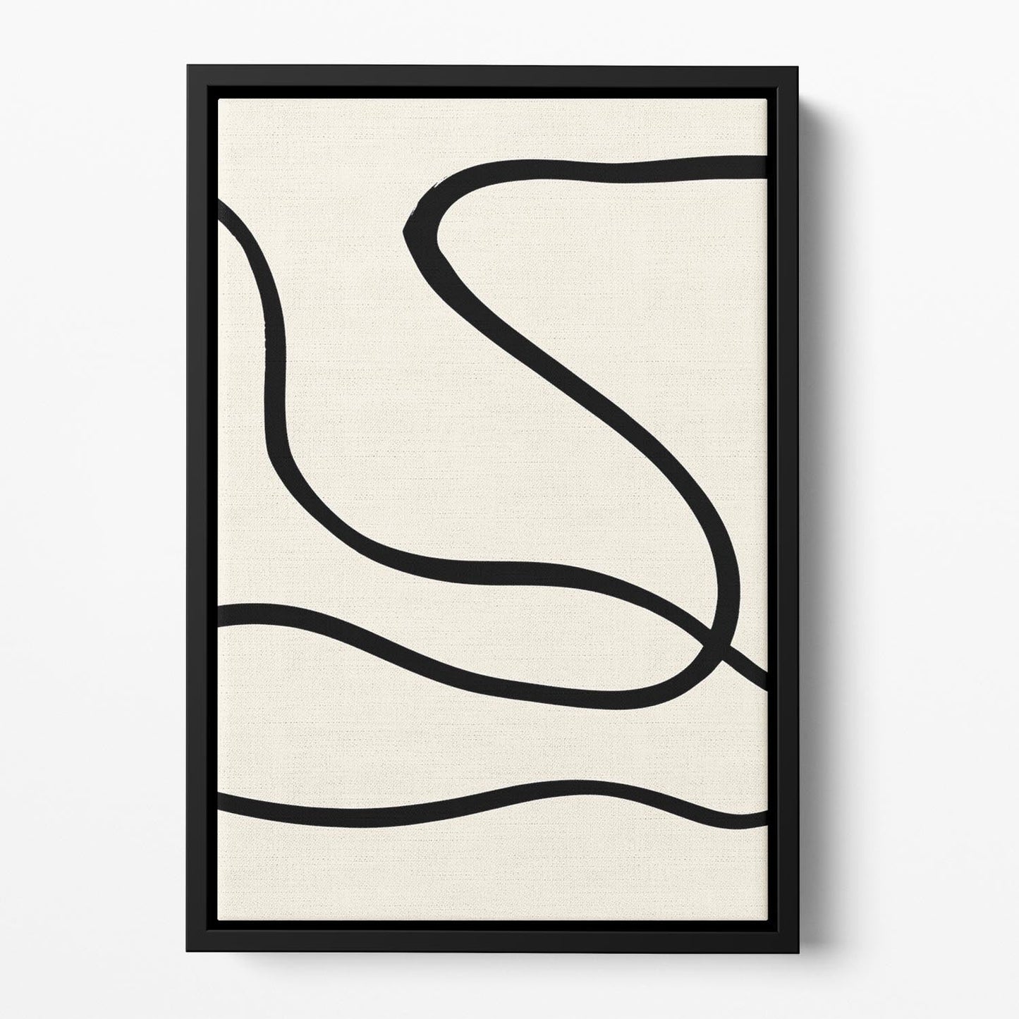 Black Lines 01 Floating Framed Canvas