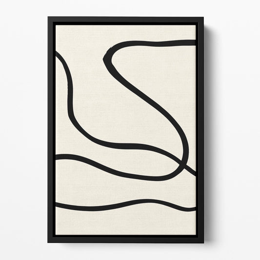 Black Lines 01 Floating Framed Canvas