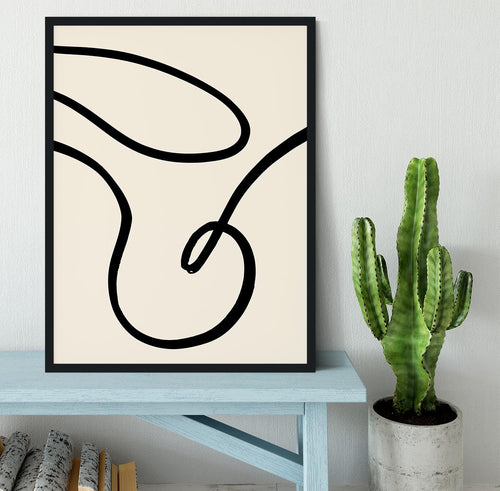 Black Lines 02 Framed Print