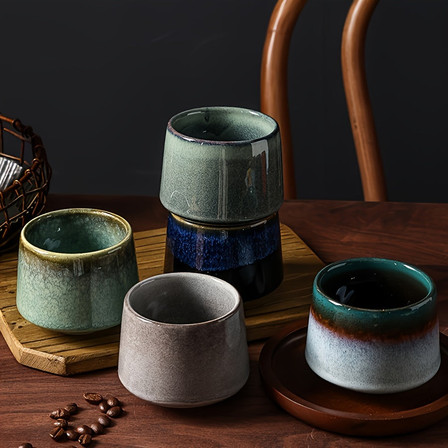 Set of 2 Japanese Kiln Ceramic Mugs 76oz Gradient Design