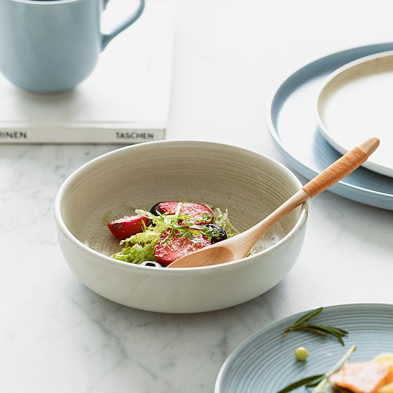 Japanese Style Blue White Dinnerware Set with Spoon