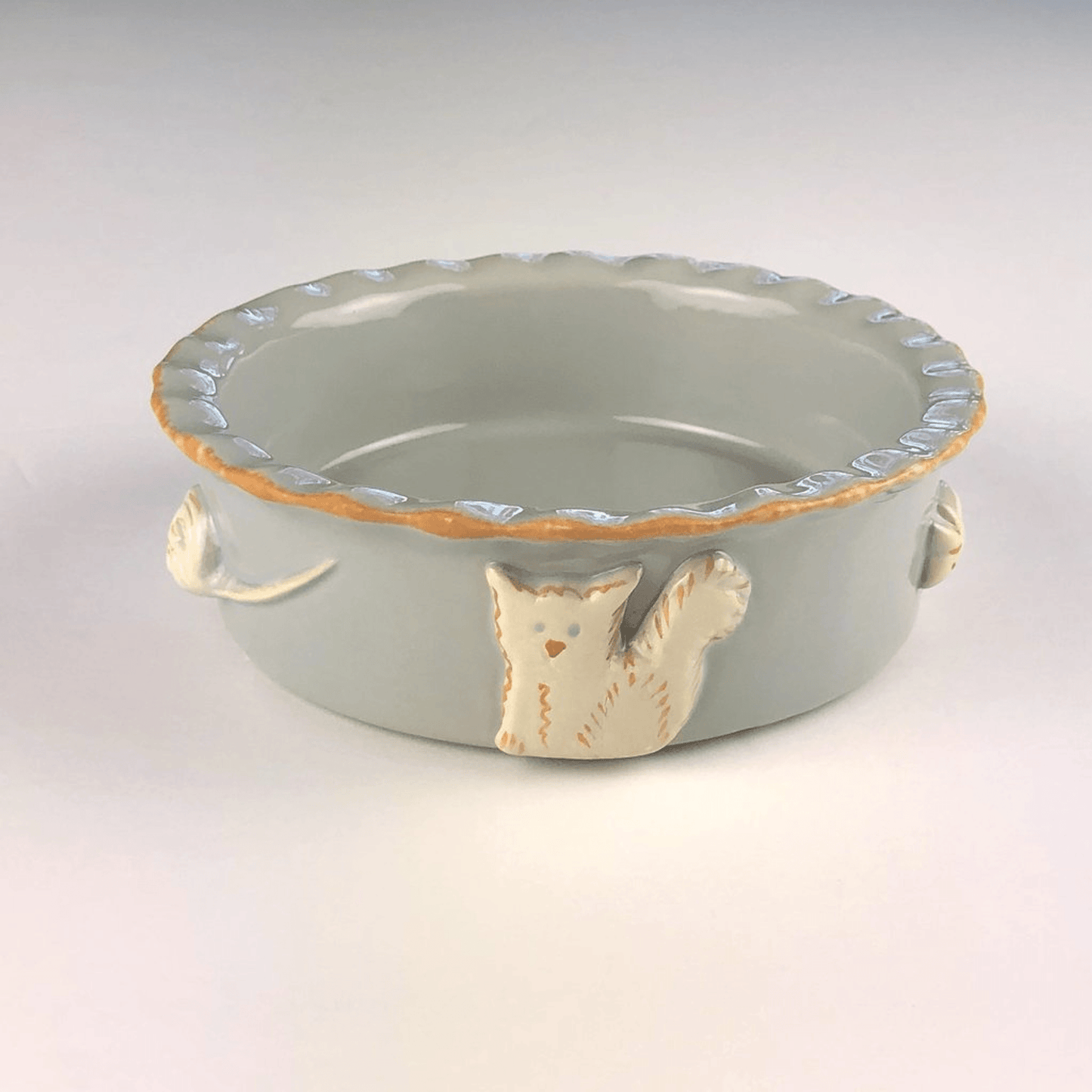 Elegant Stoneware Cat Bowl for Food and Water