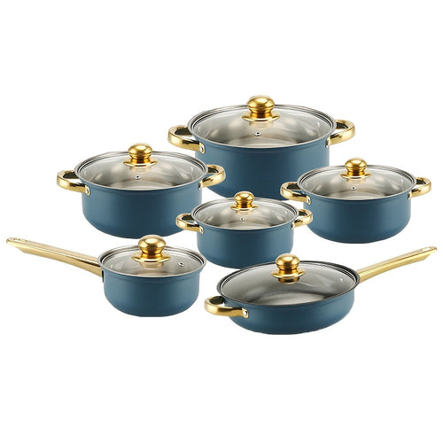 Stainless Steel Cookware Set with Clear Lids