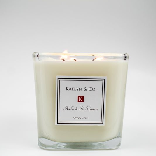 Amber & Red Currant Large Cube Candle