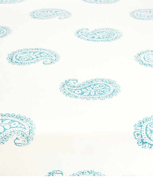 TEAL PAISLEY FITTED CRIB SHEET