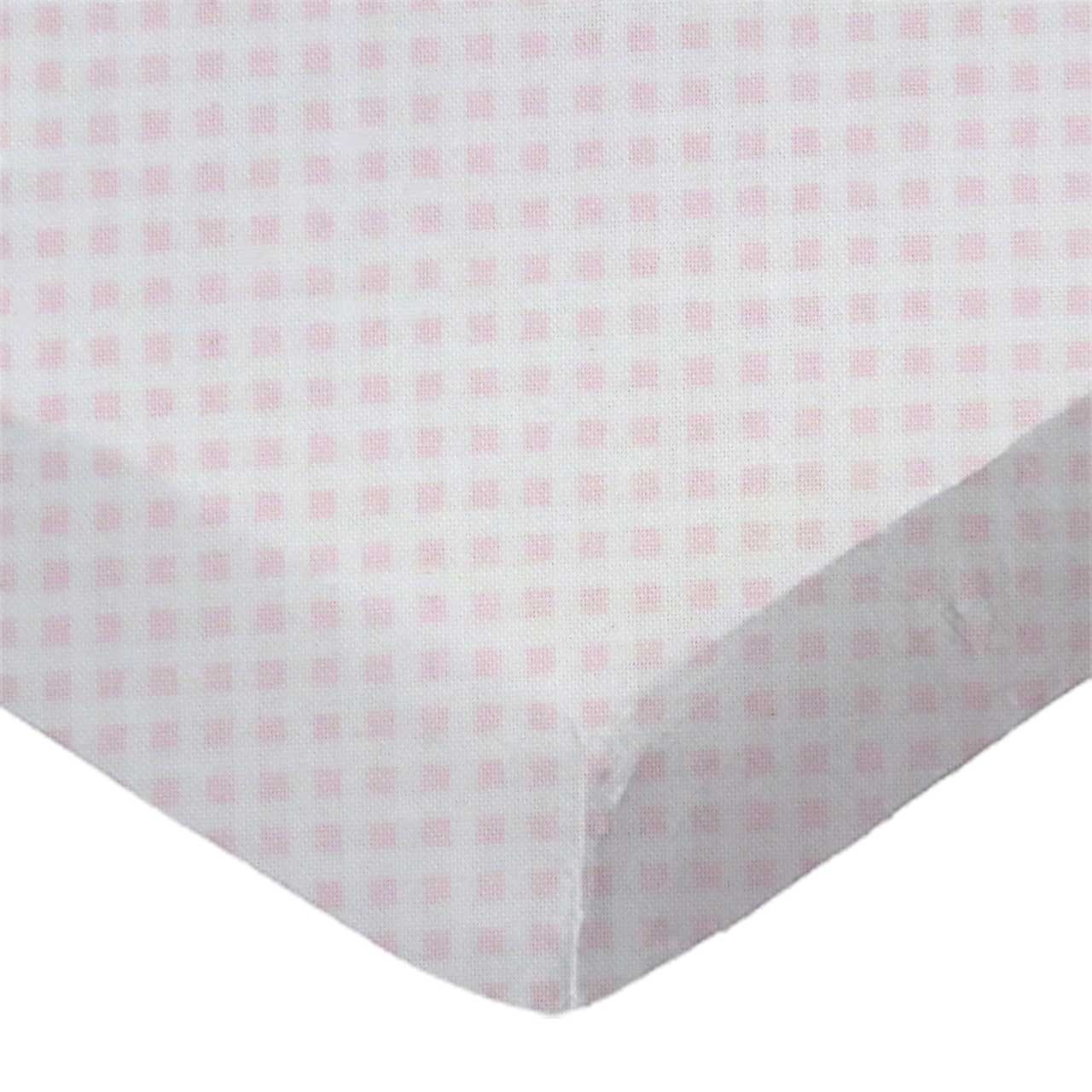 SheetWorld Fitted Cradle Sheet - 100% Cotton Jersey - Pink Gingham,