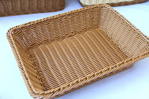 Hand-woven Imitation Rattan Wicker Basket Rectangular Storage Box