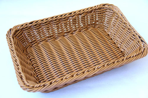 Hand-woven Imitation Rattan Wicker Basket Rectangular Storage Box
