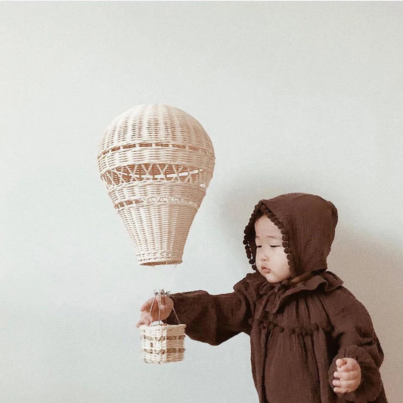 Rattan Hot Air Balloon Decor Hand-woven Wall Hanging Decor Handmade