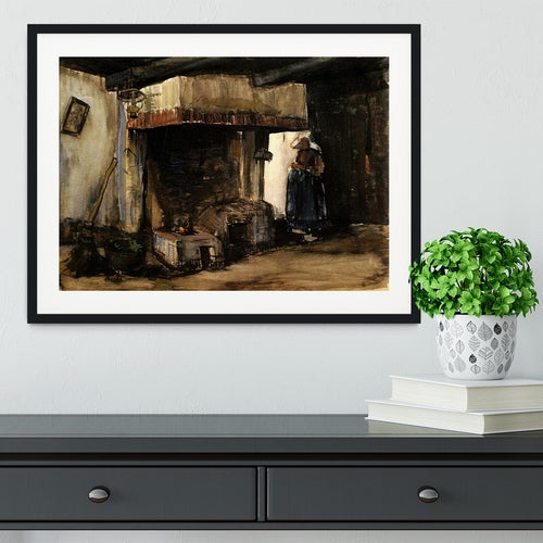 Woman by a Hearth by Van Gogh Framed Print