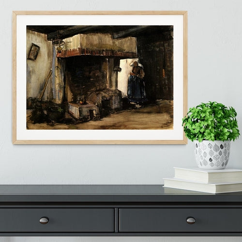 Woman by a Hearth by Van Gogh Framed Print