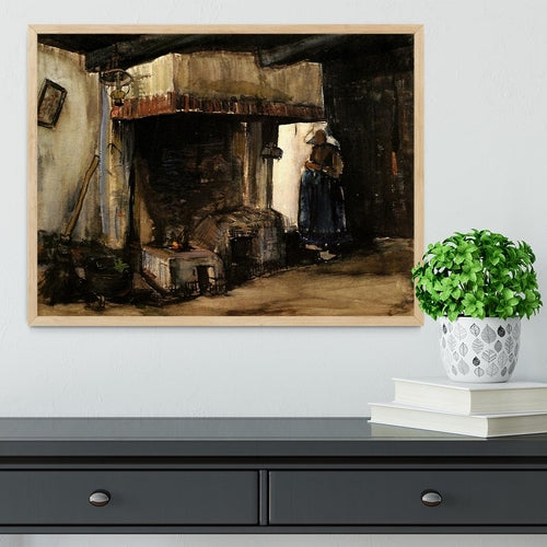 Woman by a Hearth by Van Gogh Framed Print