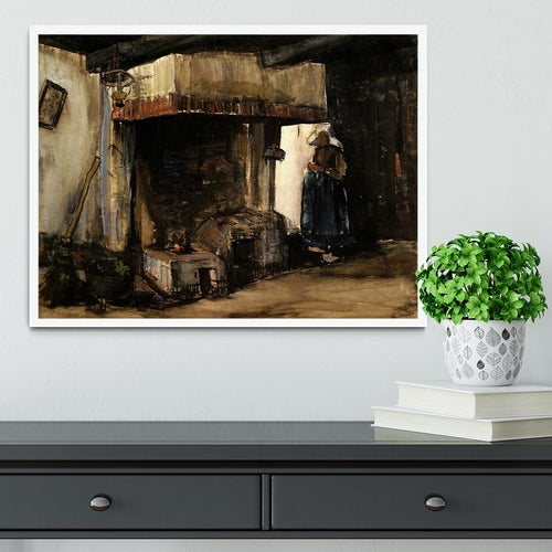 Woman by a Hearth by Van Gogh Framed Print