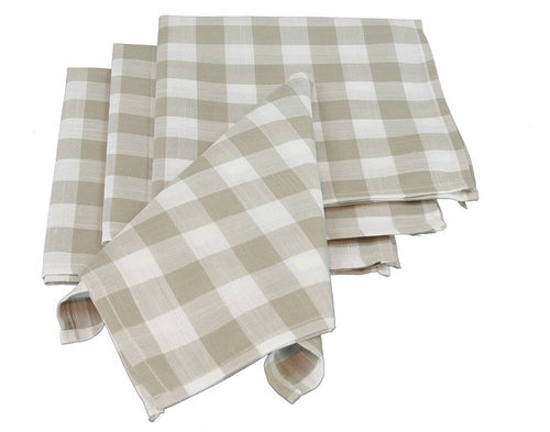 Gingham Check Napkins, 20"x20", Set of 4