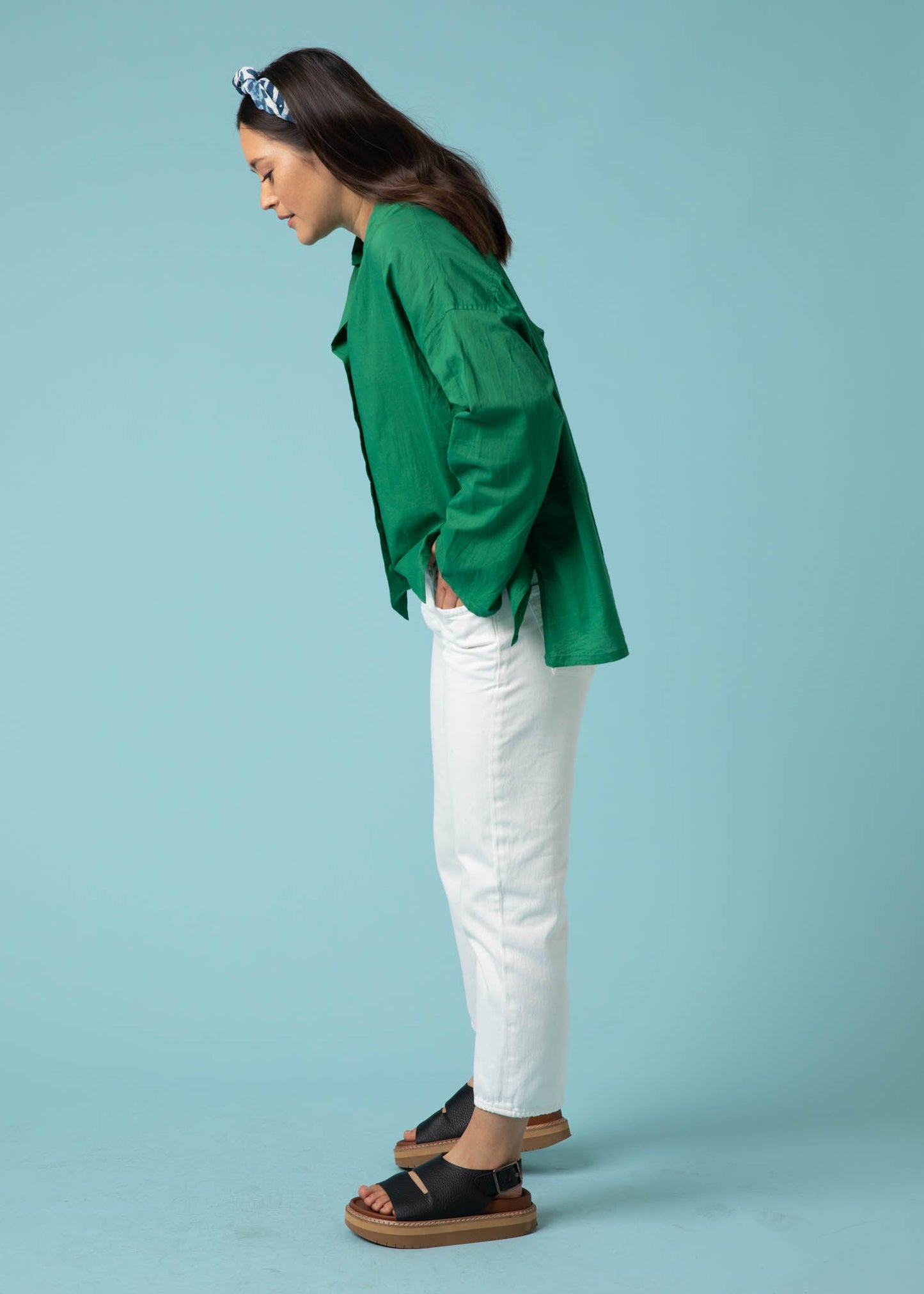 Relaxed Boyfriend Shirt - Kelly Green