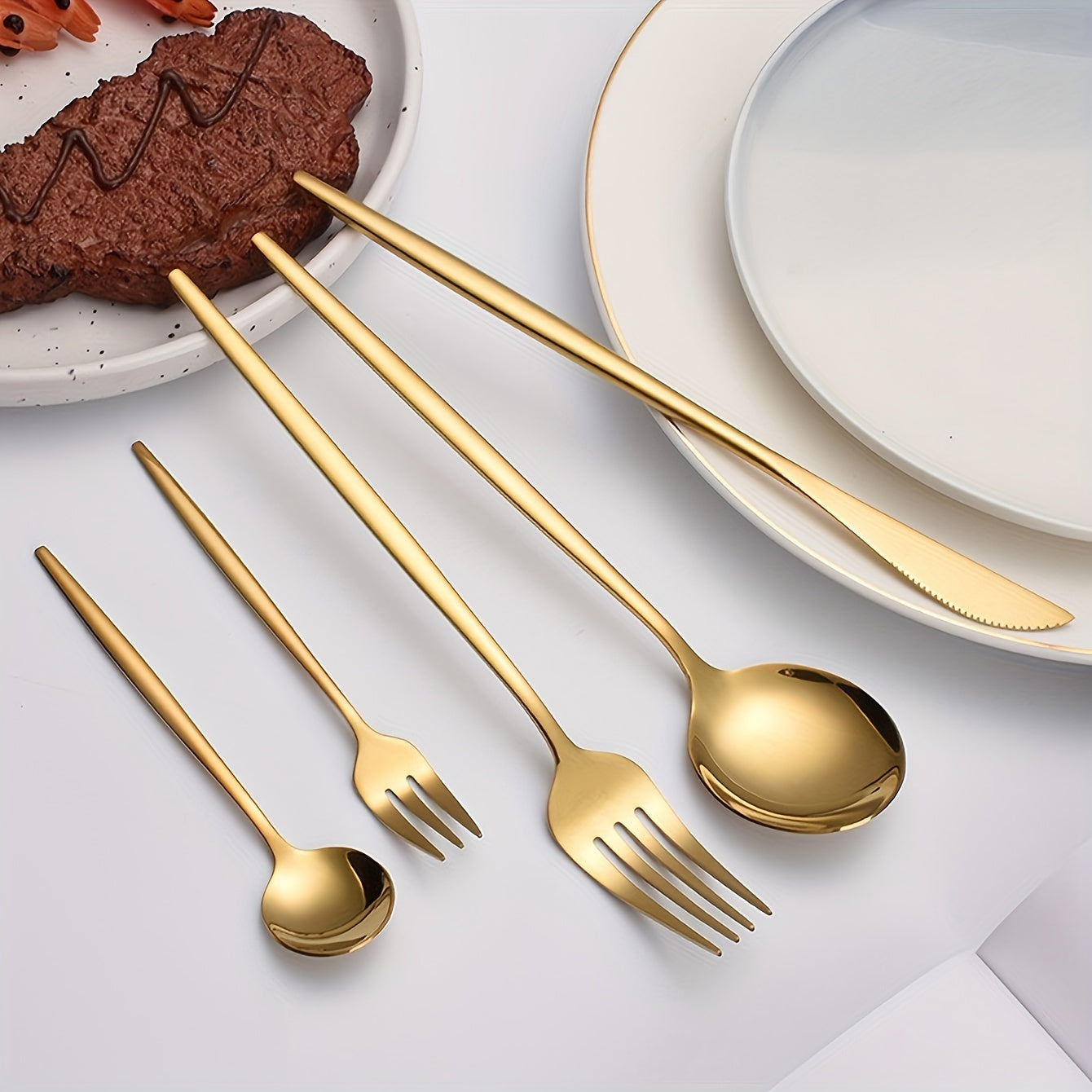 Luxurious 30Piece Gold Stainless Steel Cutlery Set