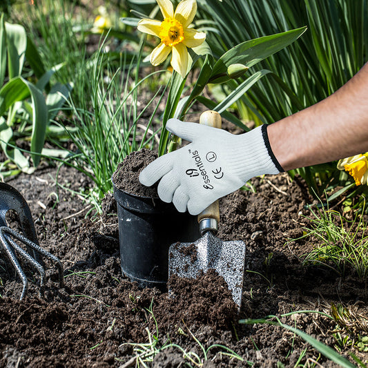 Cotton & Dotted PVC | Cotton Work Gloves | White | L | Pack of 12
