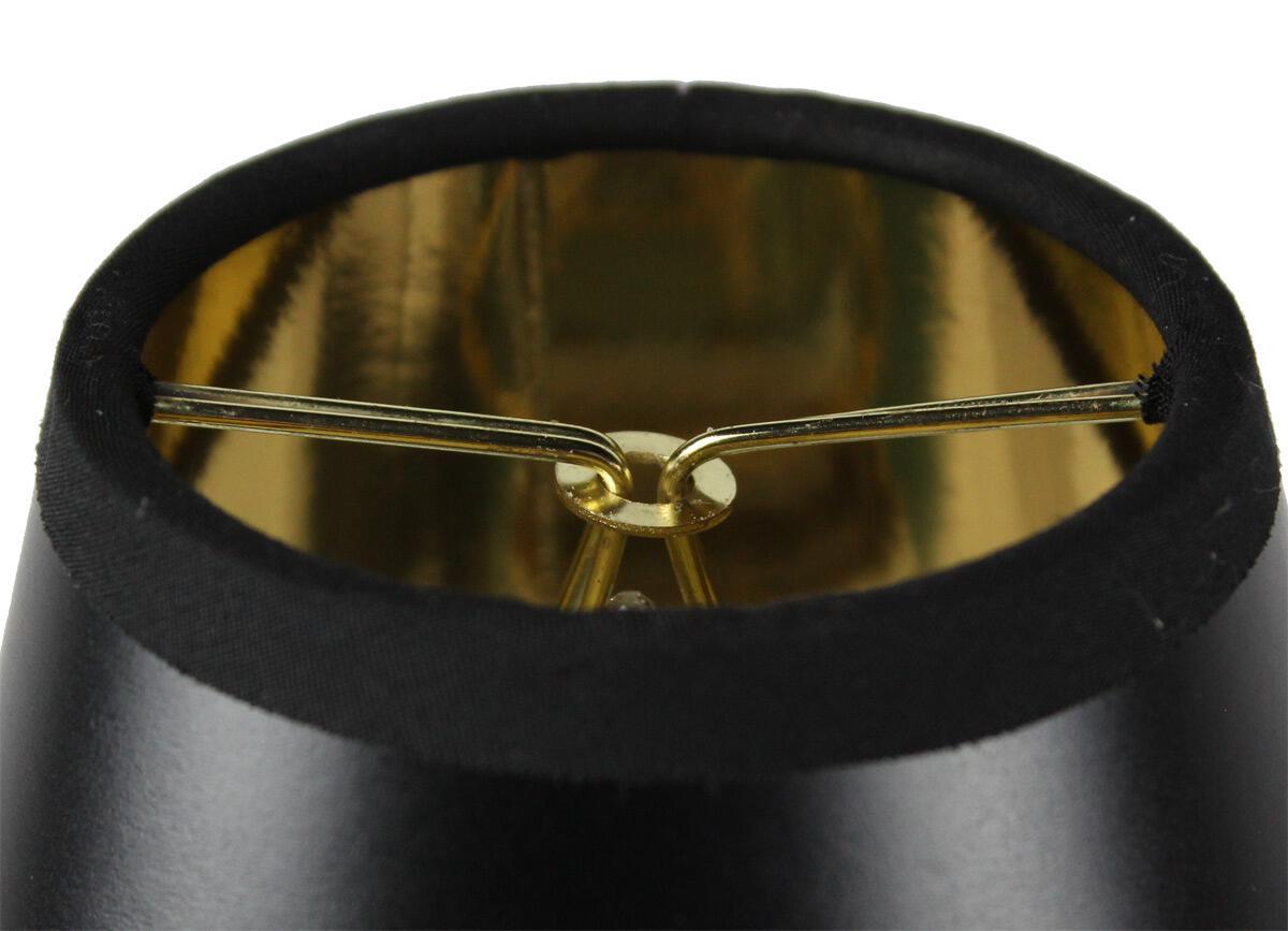 5"W x 4"H Set of 6 Black Parchment Gold-Lined Chandelier Candle Clip