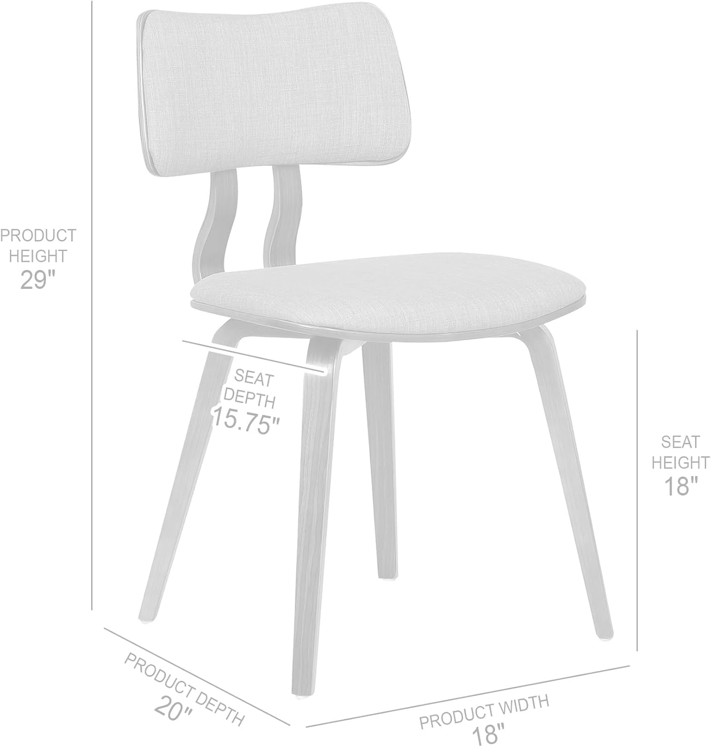 Jaguar Mid Century Modern Dining Accent Chair for Kitchen Table Desk