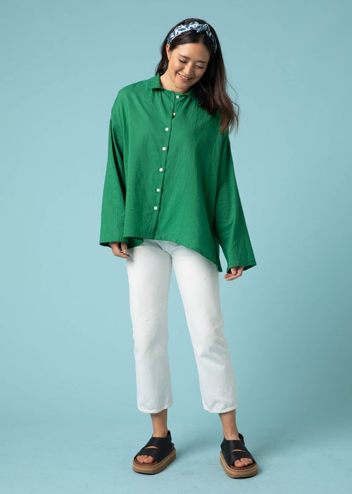 Relaxed Boyfriend Shirt - Kelly Green