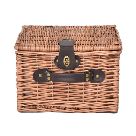 2 Person Picnic Basket Wicker Baskets Set Insulated Outdoor Blanket
