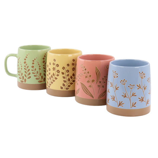 Gibson Home Garcelle 4 Piece 18 Ounce Round Stoneware Mug Set in
