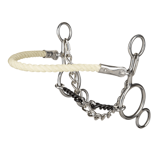 Tabelo Stainless Steel Two-Way Gag Hackamore with Twisted Wire Mouth