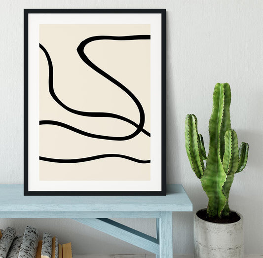 Black Lines 01 Framed Print