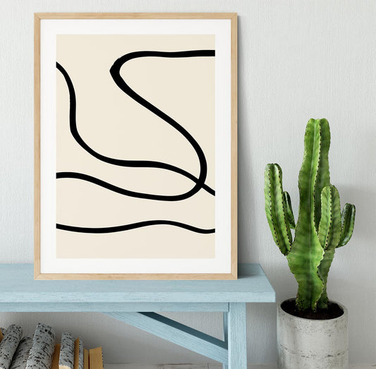 Black Lines 01 Framed Print