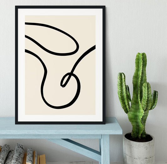 Black Lines 02 Framed Print