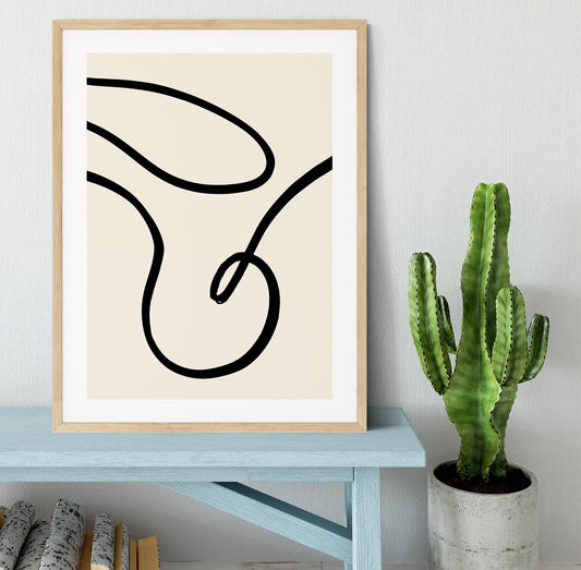 Black Lines 02 Framed Print