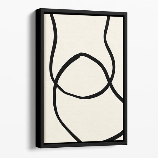 Black Lines 04 Floating Framed Canvas