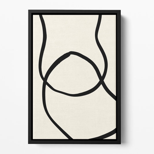 Black Lines 04 Floating Framed Canvas