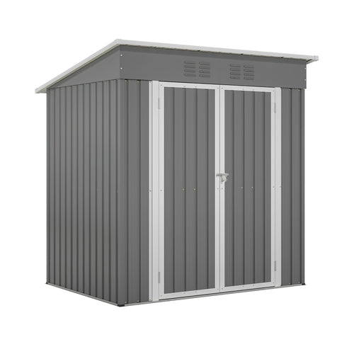 6'x4' Outdoor Metal Storage Shed For Garden Tools Lockable Door With