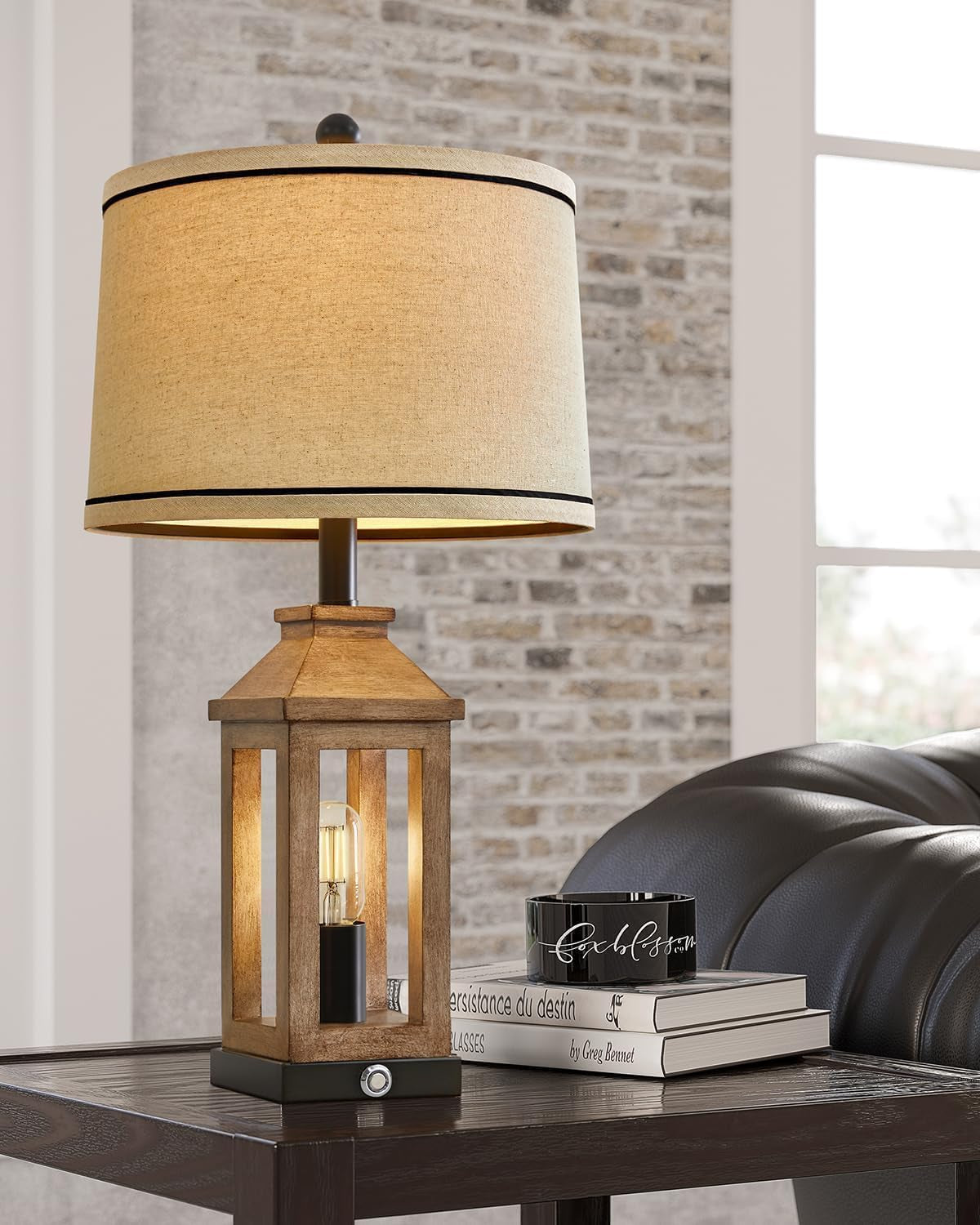 Farmhouse Touch Table Lamps Dual USB, Dimmable, Vintage Set