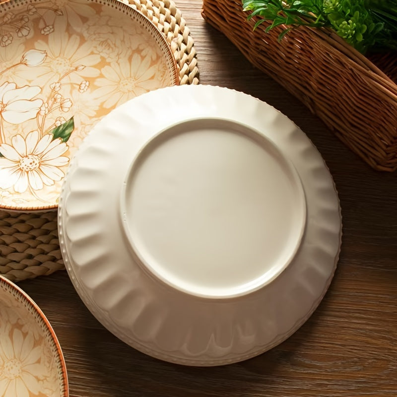 2Piece Ceramic Dinnerware Set with Floral Design
