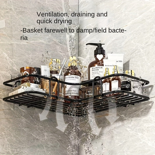 RustResistant Wrought Iron Shower Caddy NoDrill Organizer