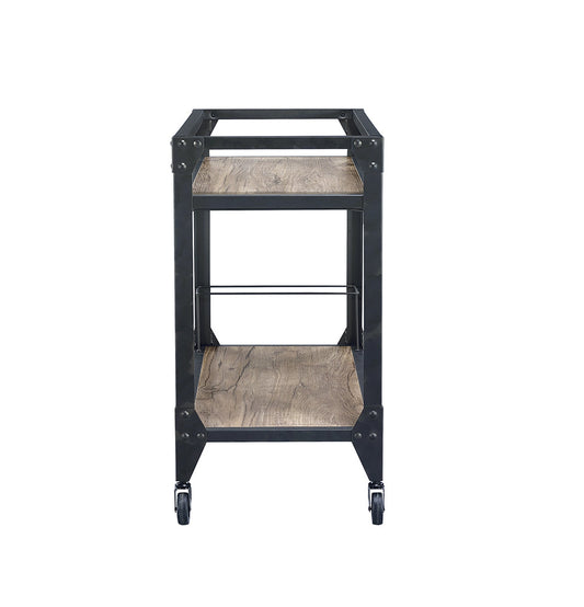 32inches X 16inches X 31inches Black Metal Serving Cart