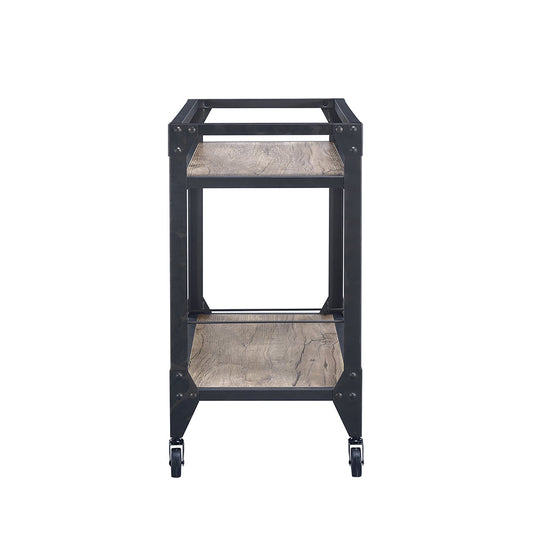 32inches X 16inches X 31inches Black Metal Serving Cart