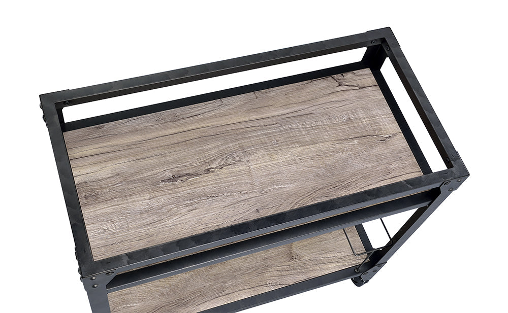32inches X 16inches X 31inches Black Metal Serving Cart