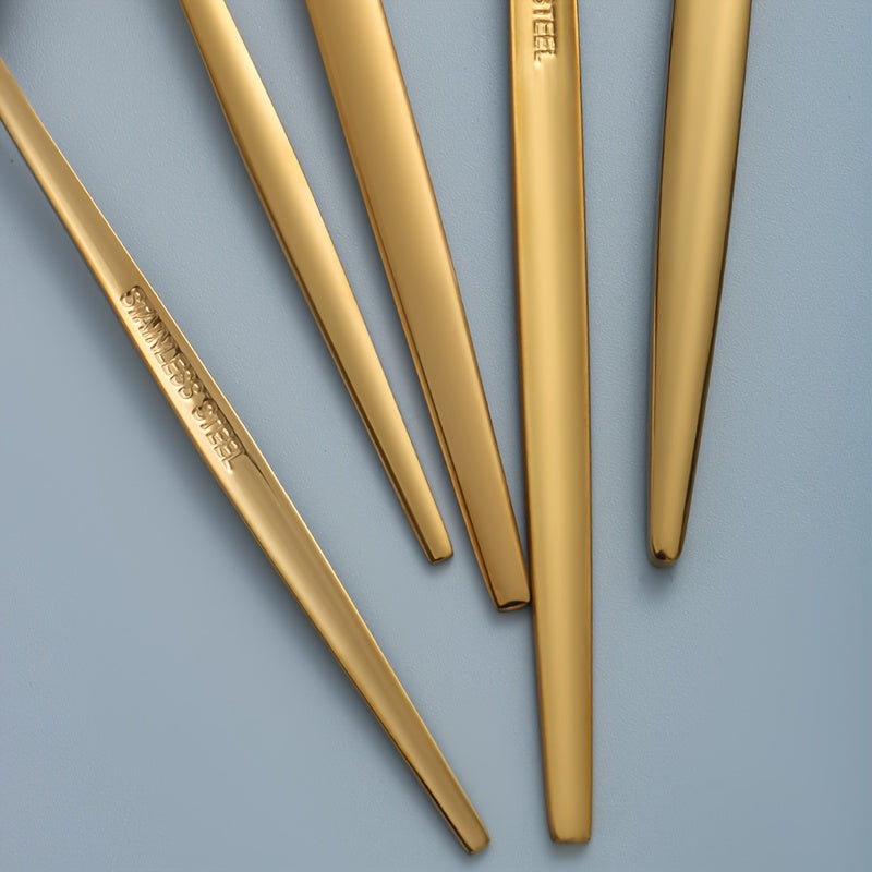Luxurious 30Piece Gold Stainless Steel Cutlery Set