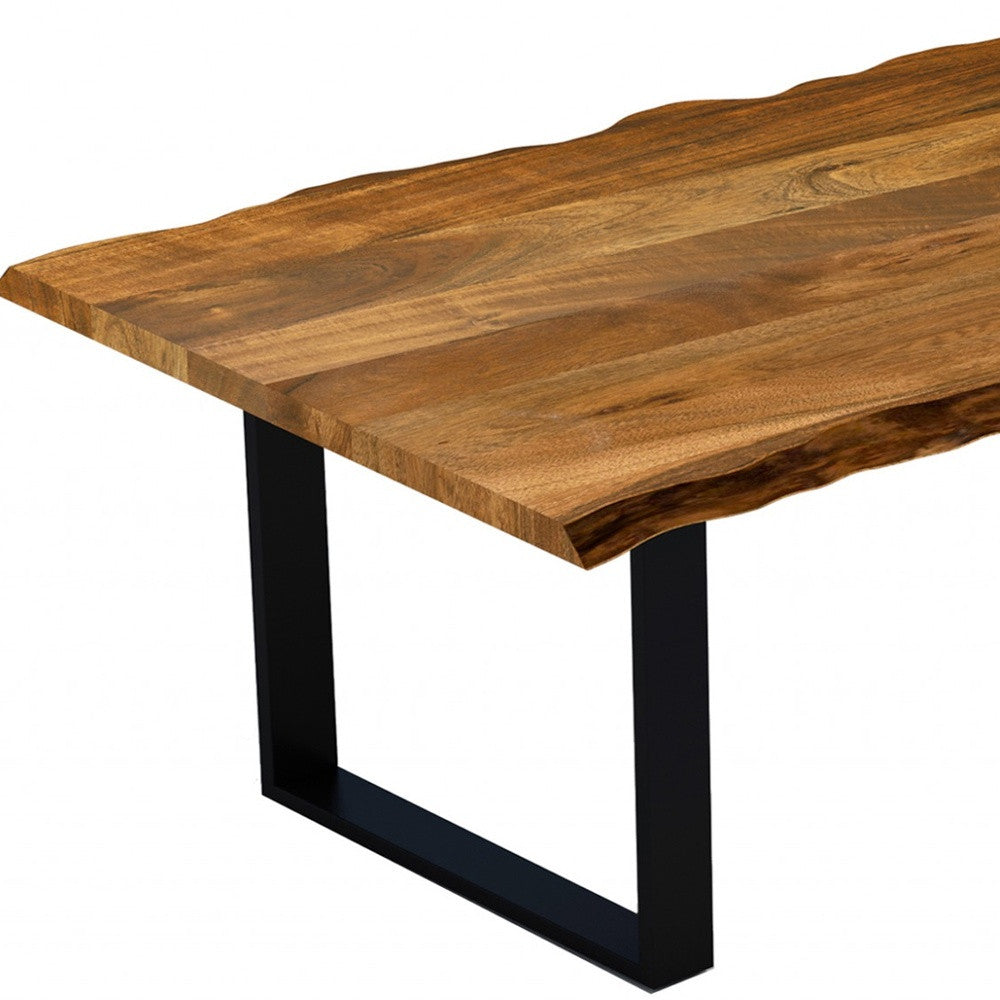 63inches Modern Rustic Real Wood Live Edge Dining Table