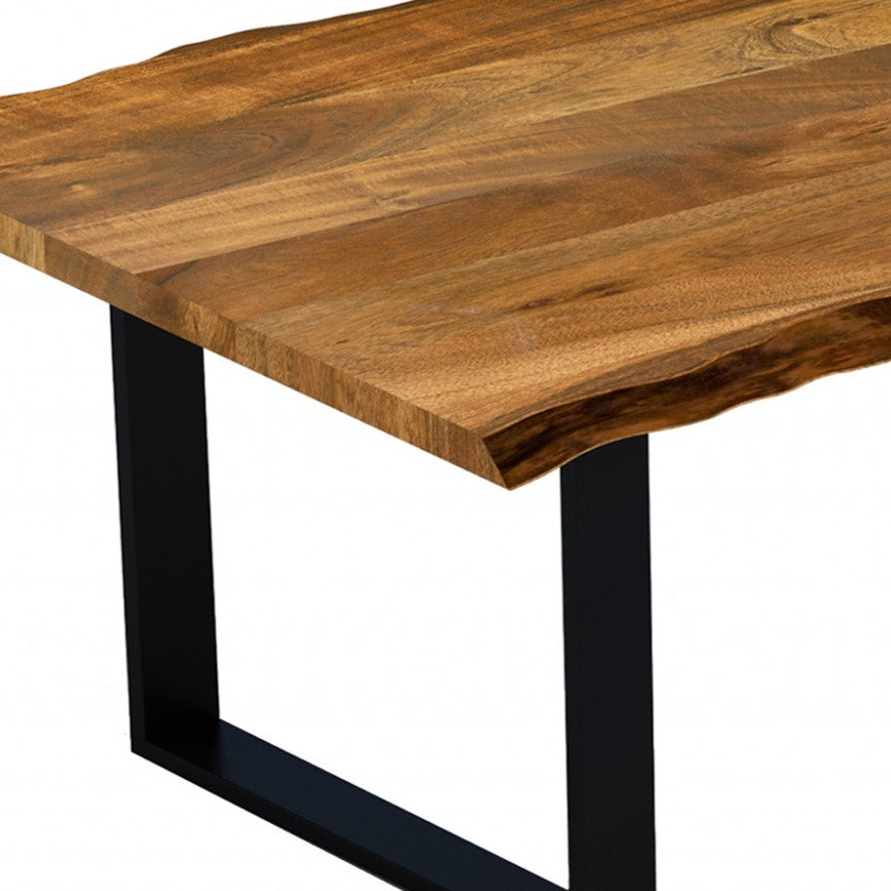 63inches Modern Rustic Real Wood Live Edge Dining Table