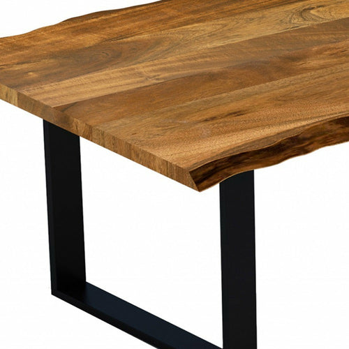 63inches Modern Rustic Real Wood Live Edge Dining Table